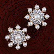 200pcs/lot 22MM 2Color Newborn Sparkly Rhinestone Pearl Button For Wedding Accessories Boutique Alloy Button For Baby Headwear 2024 - buy cheap