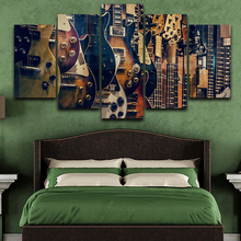 Canvas HD Prints Poster Home Decor 5 Pieces Guitar Musical Instrument Painting Modular Living Room Wall Art Picture Framework 2024 - buy cheap