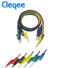 Cleqee-Cable de prueba P1036 para multímetro, 1 Juego, 5 uds., 1M, 4mm, conector Banana a Banana, 5 colores, 2018 2024 - compra barato