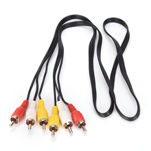 1 m 3 RCA Macho para 3 Plugue Macho RCA Composite Audio Video Cabo AV 2024 - compre barato