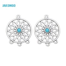 JAKONGO  Antique Silver Plated Dreamcatcher 1-3 Connectors for Jewelry Making Findings Accessories DIY Handmade Craft 33x26mm 2024 - buy cheap