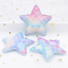 Parches acolchados suaves con forma de estrella arcoíris para manualidades, horquilla para ropa, decoración de boda, DIY, 58mm, 8 Uds., S15 2024 - compra barato