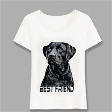 Camiseta con estampado de Labrador Retriever para mujer, remera negra de gran diseño de perro, Tops informales para chica, camisetas blancas Harajuku 2024 - compra barato