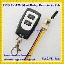 Mini interruptor com controle remoto, micro receptor de relé sem fio, 3.7v 5v 6v 4.5v 9v 12v, com saída de corrente fechada ou pequena 2024 - compre barato