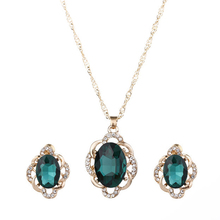 Collar Floral de diamantes de imitación para mujer, pendientes de tuerca, conjunto de joyería de boda, regalo 2024 - compra barato