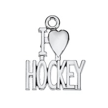 Mi forma de joyería antigua chapada en plata I amor por el hockey corazón encantos deportes Fan venta al por mayor 20 piezas lote 2024 - compra barato