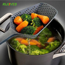 RLJLIVES 1Pc Black  Cooking Shovels Vegetable Strainer Scoop Nylon Spoon Large Colander Soup Filter Kitchen Tools 2024 - buy cheap