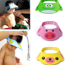Touca de banho ajustável para bebês, chapéu de banho para crianças pequenas, boné com viseira direta para cuidados com o bebê 2024 - compre barato