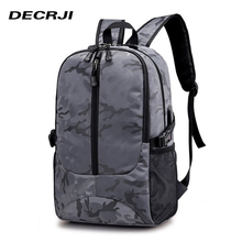 DECRJI-mochila de viaje con USB para hombre y mujer, bolsa de ordenador portátil Unisex, Estilo Vintage, escolar, informal, para adolescentes, 2020 2024 - compra barato