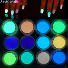 12 Colors/Set Luminous Nail Art Powder Glow in the Dark Long Lasting Glitter Fluorescent Effect Dust Neon Phosphor Nails Pigment 2024 - buy cheap