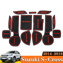 Alfombrilla para compartimento de puerta interior de coche, accesorios antideslizantes, esteras con surcos para puerta, para Suzuki SX4 s-cross SCross, 2014, 2015, 2018, 13 Uds. 2024 - compra barato