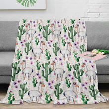 BIGHOUSES-Manta de franela de microfibra para decoración de dormitorio, manta cálida con diseño de Cactus Llama Llamarama, para cama 2024 - compra barato