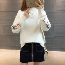 New  Fashion 2021 Women Autumn Winter  Embroidery   Sweater Pullovers  Warm  Knitted Sweaters Pullover  Lady 2024 - buy cheap