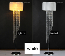 foot switch button switch Floor Lamp E14 metal cloth fabric crystal brilliant floor light wedding glass Floor standing Light 2024 - buy cheap