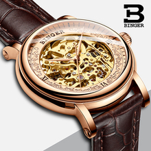 Binger relógio masculino à prova d'água, relógio de esqueleto mecânico militar, série casual, de marca de luxo, movimento importado, miyota 2024 - compre barato