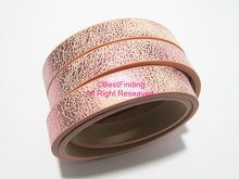 10mm Metallic pink leather cord 10x2mm Flat leather cord S1050 2024 - buy cheap