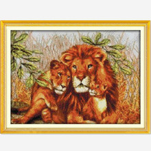 DIY Needlework Lion Family! 11CT 14CT DMC Counted Cross Stitch Kits For Embroidery Knitting Needles Handmade Patchwork Crafts 2024 - buy cheap