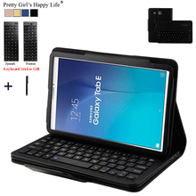 Для Samsung Galaxy Tab E 9,6 T560, беспроводной чехол с клавиатурой Bluetooth для Samsung Tab E 9,6, кожаный флип-чехол с подставкой и стилусом 2024 - купить недорого