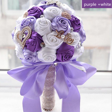 Ramo de novia púrpura y blanca para dama de honor, decoración para la boda, novedad 2024 - compra barato