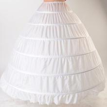 New 6-Ring Large Wedding Dress Big Plus Underskirt Petticoat Bridal Accessories Crinoline for Quinceanera 2024 - buy cheap