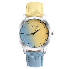 Brand Lovely Women Watches Casual Candy gradient color Ladies Watch Leather Quartz Student Clock reloj mujer 2024 - buy cheap