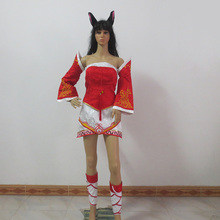 Hot Game The Nine-Tailed Fox Ahri Cosplay Costume Custom Made Any Size 2024 - buy cheap