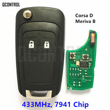QCONTROL-mando a distancia de 433MHz para Opel/Vauxhall, para Valeo G4-AM433TX, compatible con Corsa D 2007-2014, Meriva B 2010 + 2024 - compra barato