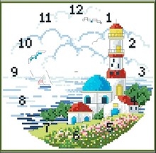 Embroidery Package High Quality  Cross Stitch Kits Seaside Has Clock Free shipping 2024 - buy cheap