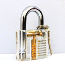 Free Shipping Transparent 7 Pin Lock , Practice Pick Lock with Exquisite Box for Beginner 2024 - buy cheap