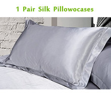 Fundas de almohada de seda pura para 100%, 1 par, con funda de almohada suave de sobre para dormir saludable, de alta calidad, Envío Gratis 2024 - compra barato