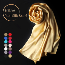 100% Real Silk Scarf Women Luxury 2021 Natural Hangzhou Silk Shawl Wrap for Ladies Solid Foulard Femme Scarf Silk Neckerchief 2024 - buy cheap