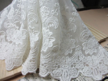 5Yard/Lot White net gauze embroidery lace trim diy lace cloth clothes lacfabric curtain clothing accessories laciness 22cm wide 2024 - buy cheap