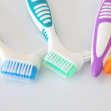 Escova para clareamento dental, escova de limpeza de dentaduras com múltiplas camadas, ferramenta de cuidados bucais falsos 2024 - compre barato