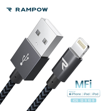 RAMPOW MFi Certified Lightning Cable for iPhone XR, 5V/2A USB Cable for iPhone X Durable Charging Cable for iPad mini/pro 2024 - buy cheap