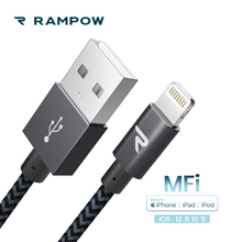 XR RAMPOW MFi Certified Relâmpago Cabo para iPhone, 5 V/2A Cabo USB para o iphone X Durável Cabo de Carregamento para iPad mini/pro 2024 - compre barato