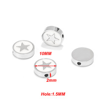 New Stainless Steel European Beads star Spacer Beads round Charms for Bracelet Necklace Making 2024 - buy cheap