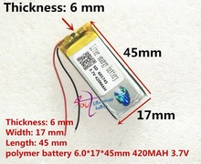 Лучший аккумулятор бренд 3,7 V литий-полимерная батарея 061745 601745 420 мА/ч, ручка для чистки камеры рекордер Bluetooth беспроводная мышь батарея 2024 - купить недорого