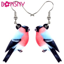 Bonsny Acrylic Unique Bullfinch Bird Earrings Big Long Dangle Drop Novelty Animal Jewelry For Women Girls Teens Summer Charms 2024 - buy cheap