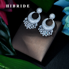 HIBRIDE Movie Star Favorite Elegant AAA Cubic Zirconia Women Engagement Party Bridal Wedding Stud Earrings High Jewelry E-30 2024 - buy cheap