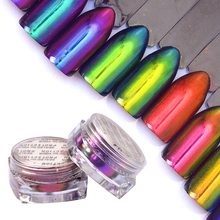 ZKO-Espejo de camaleón para uñas, 1 caja de 0,3g, que brilla en polvo, pigmento cromado, polvo, manicura, herramientas de decoración de uñas 2024 - compra barato