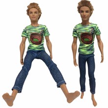 Nk boneca ken de príncipe, roupa casual, roupa legal para barbie menino ken brinquedos de presente para crianças 020d 2024 - compre barato