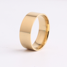 8mm smooth gold color plate thickness 316l Stainless Steel finger rings for men women wholesale 2024 - buy cheap