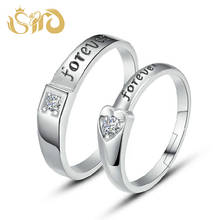 Романтические парные Кольца Сердце Циркон изменяемые мужские и женские кольца обручальные кольца для подарка любимой 2024 - купить недорого