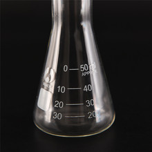 Matraz de vidrio para laboratorio, frasco cónico transparente de 50ml, material de seguridad científica, suministro de Investigación Escolar 2024 - compra barato