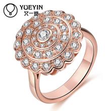 Обручальные кольца цвета розового золота для леди, ювелирные изделия с кристаллами anelli donna, суперпредложение, ювелирные изделия, Подарок на годовщину 2024 - купить недорого