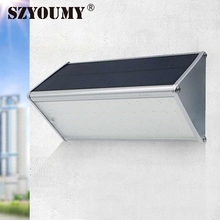 SZYOUMY 56LED Aluminum Solar Wall Lamp PIR Motion Sensor Solar Light With Microwave Radar Sensor For Outdoor Garden Yard 2024 - buy cheap