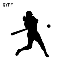 QYPF 12.3*14.5CM Interesting Baseball Car Sticker Accessories Bumper Window Vinyl Silhouette Sport C16-0673 2024 - buy cheap