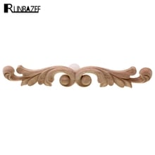 RUNBAZEF Vintage Unpainted Wood Carved Decal Corner Onlay Applique Frame For Home Decor Figurines Miniatures Wedding Decoration 2024 - buy cheap