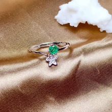 925 sterling silver Natural green Emerald Rings fine Jewelry gift women wedding open wholesale plant new 4*4mm mj04046698agml 2024 - buy cheap