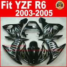 Body kit for YAMAHA R6 fairings 2003 2004 2005 YZF r6 fairing kit 03 04 05 white flames  kits A9N7 2024 - buy cheap